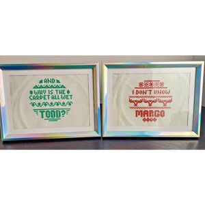 National Lampoons Christmas Themed Art Cross Stitch Funny Decor Gift 5 x 7 Frame